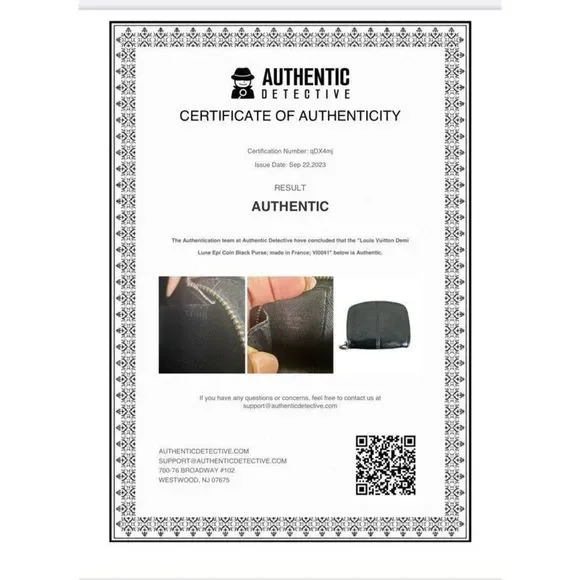 Louis Vuitton Black Epi Leather Demi Lune Zippy Coin Purse Authenticated W/ COA - Picture 11 of 11